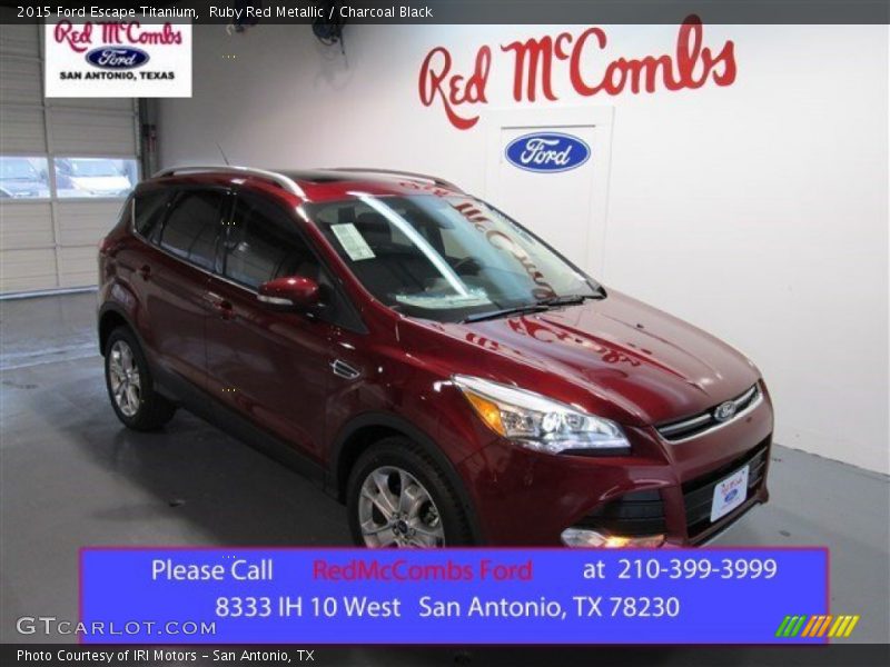 Ruby Red Metallic / Charcoal Black 2015 Ford Escape Titanium