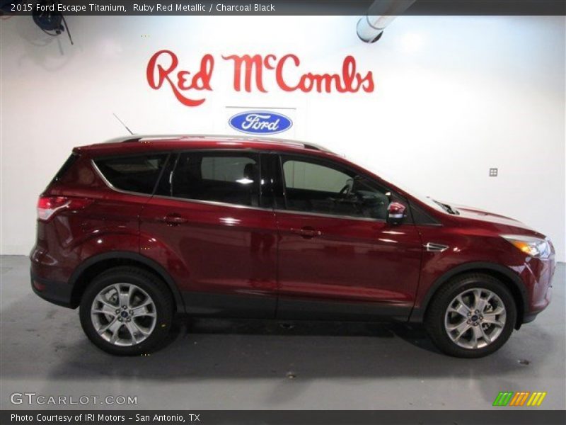 Ruby Red Metallic / Charcoal Black 2015 Ford Escape Titanium