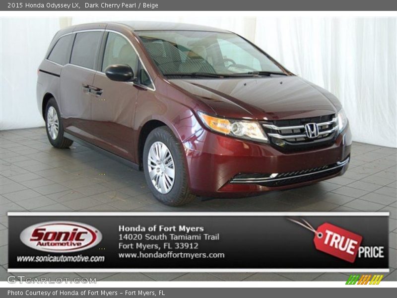 Dark Cherry Pearl / Beige 2015 Honda Odyssey LX
