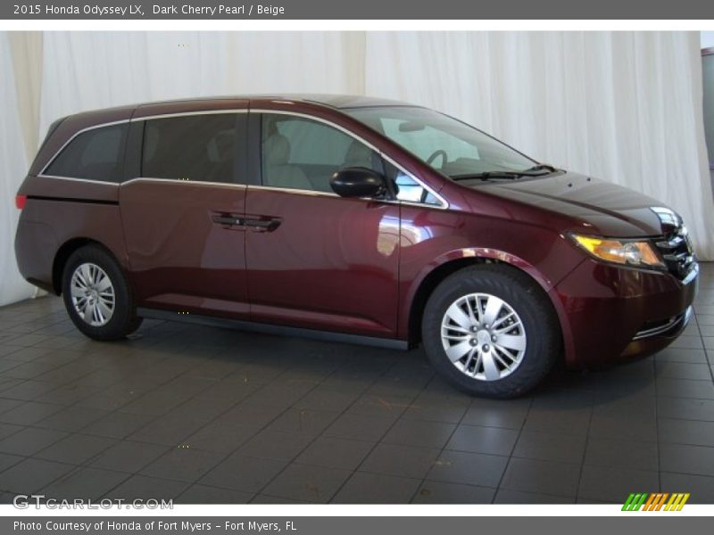 Dark Cherry Pearl / Beige 2015 Honda Odyssey LX