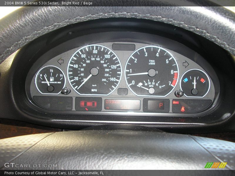 Bright Red / Beige 2004 BMW 5 Series 530i Sedan