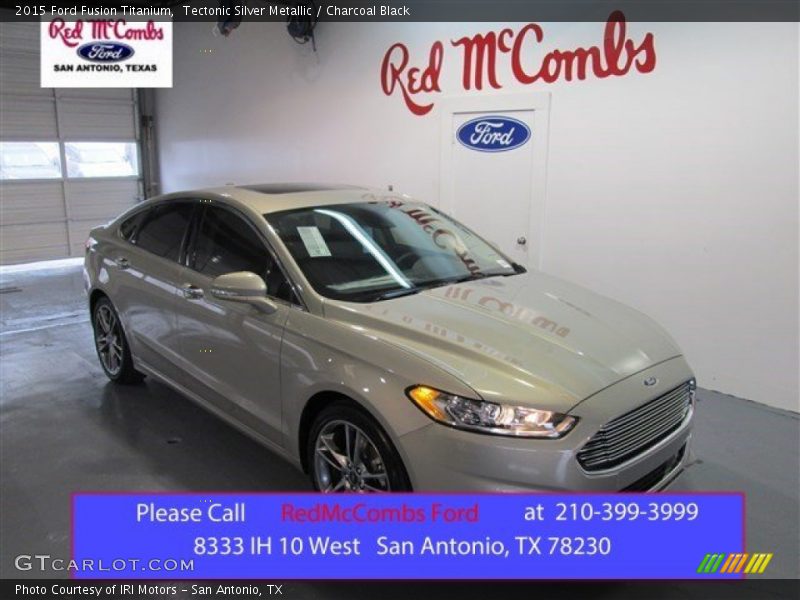 Tectonic Silver Metallic / Charcoal Black 2015 Ford Fusion Titanium