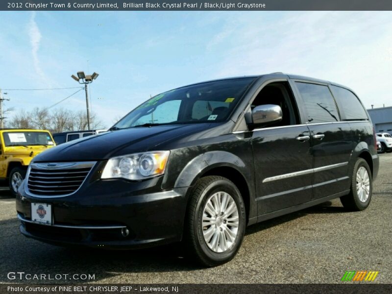 Brilliant Black Crystal Pearl / Black/Light Graystone 2012 Chrysler Town & Country Limited