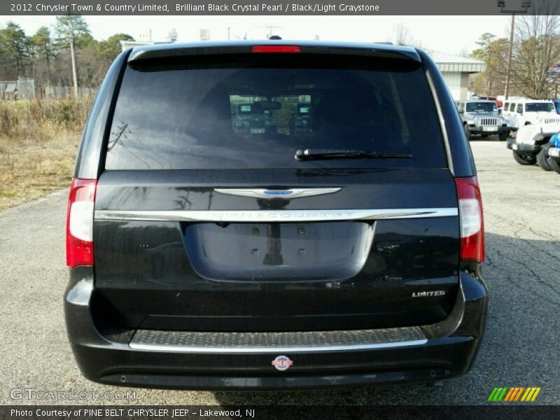Brilliant Black Crystal Pearl / Black/Light Graystone 2012 Chrysler Town & Country Limited