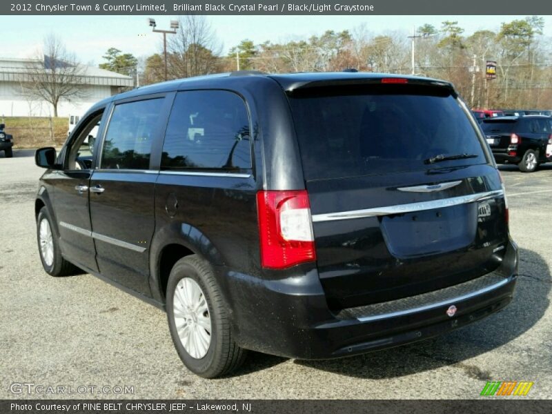 Brilliant Black Crystal Pearl / Black/Light Graystone 2012 Chrysler Town & Country Limited