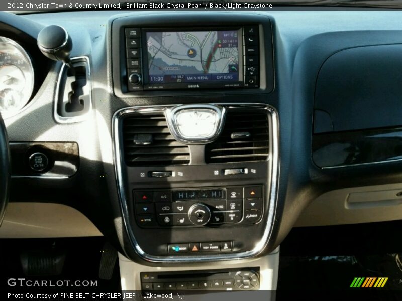 Brilliant Black Crystal Pearl / Black/Light Graystone 2012 Chrysler Town & Country Limited