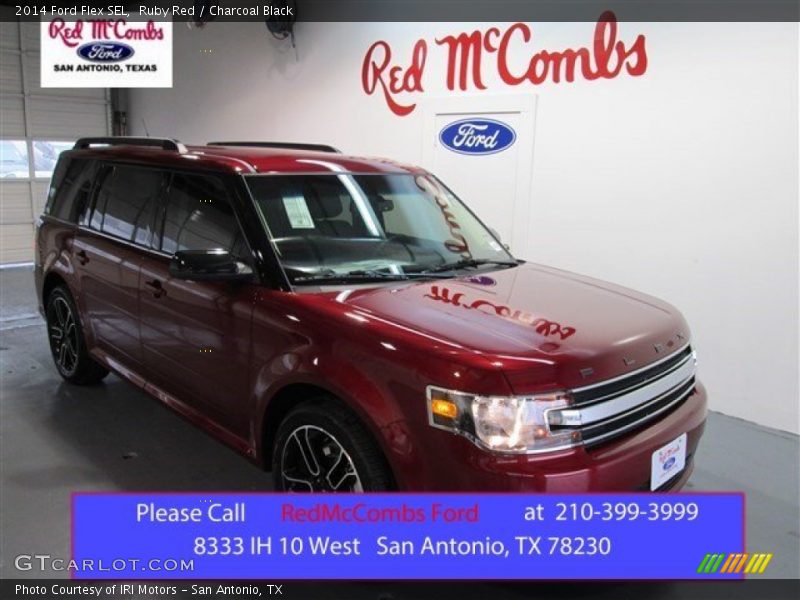 Ruby Red / Charcoal Black 2014 Ford Flex SEL