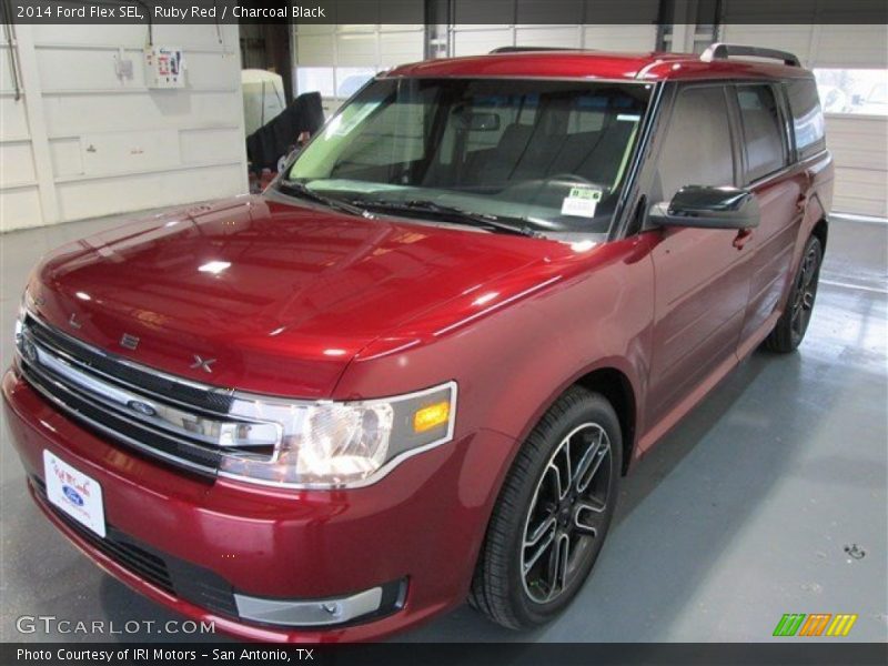 Ruby Red / Charcoal Black 2014 Ford Flex SEL