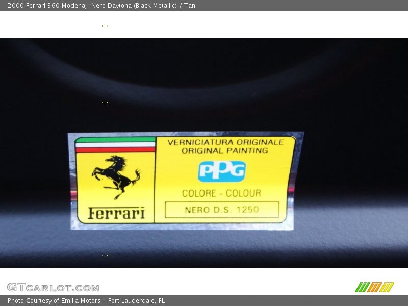 Nero Daytona (Black Metallic) / Tan 2000 Ferrari 360 Modena