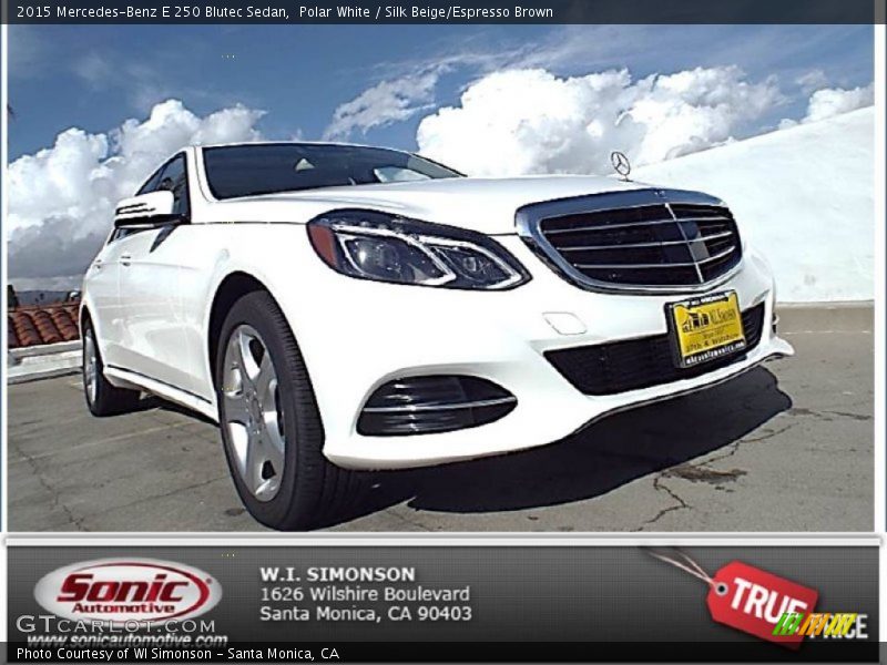 Polar White / Silk Beige/Espresso Brown 2015 Mercedes-Benz E 250 Blutec Sedan