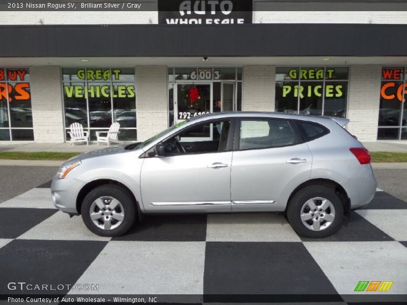 Brilliant Silver / Gray 2013 Nissan Rogue SV