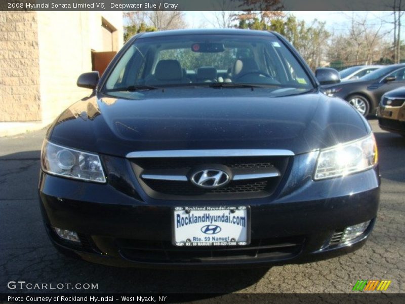 Deepwater Blue / Gray 2008 Hyundai Sonata Limited V6