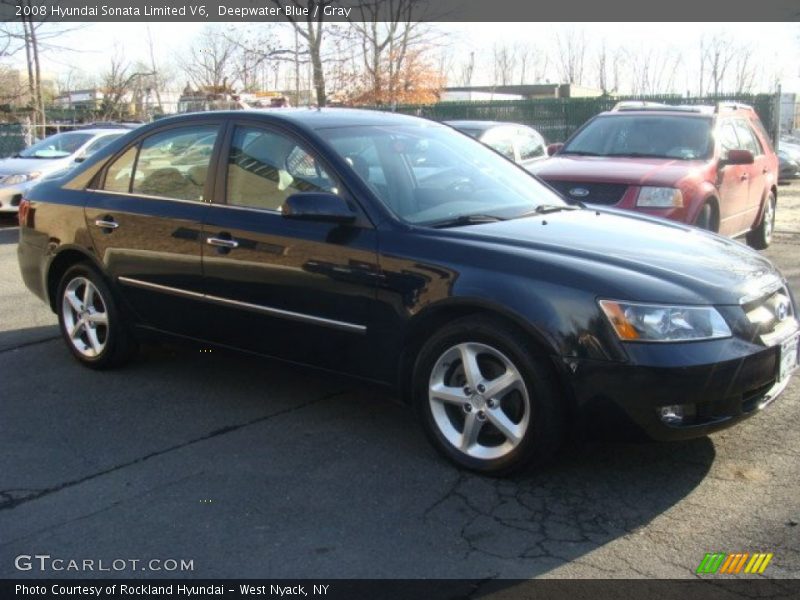 Deepwater Blue / Gray 2008 Hyundai Sonata Limited V6