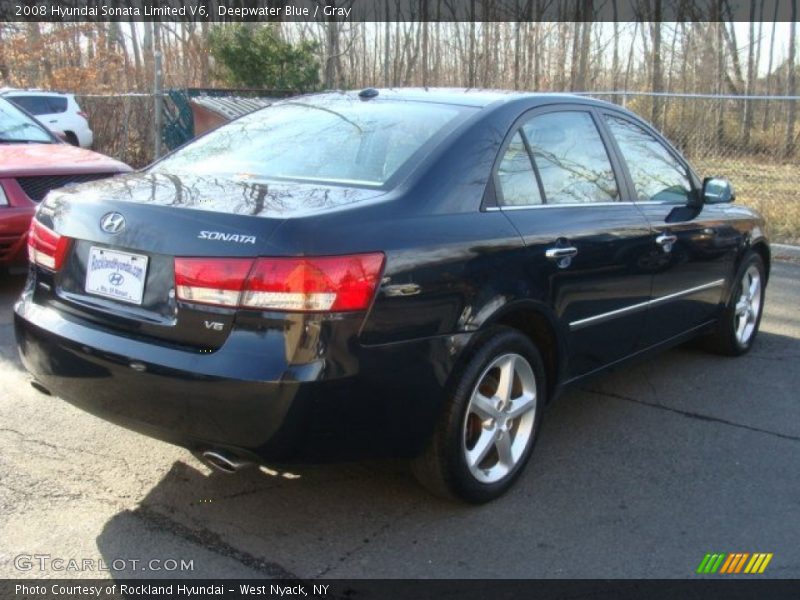 Deepwater Blue / Gray 2008 Hyundai Sonata Limited V6