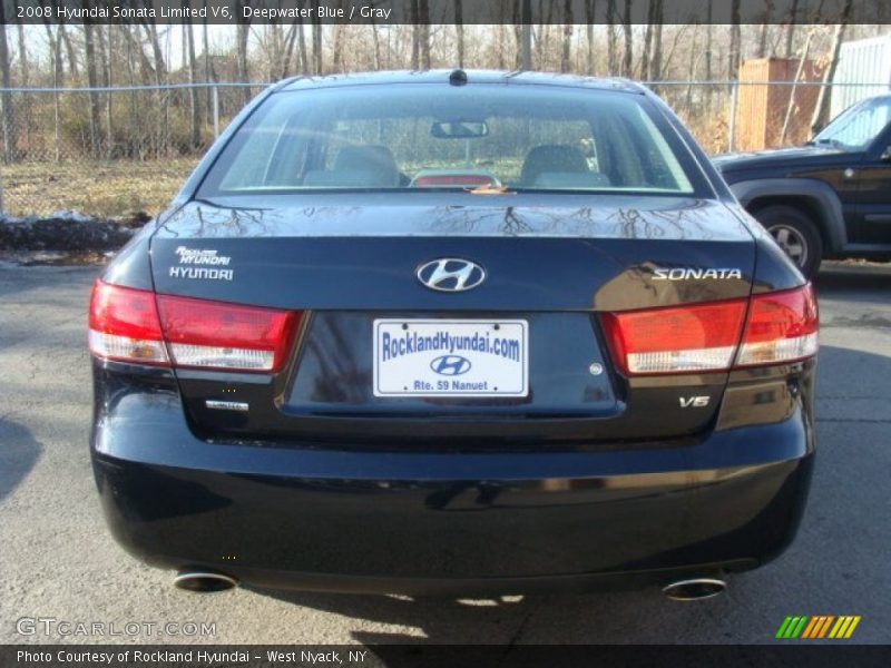 Deepwater Blue / Gray 2008 Hyundai Sonata Limited V6