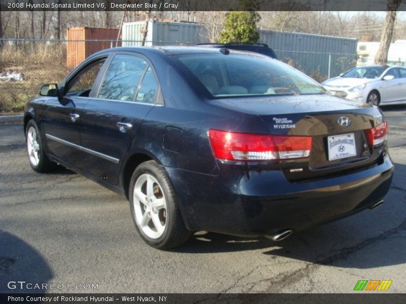 Deepwater Blue / Gray 2008 Hyundai Sonata Limited V6