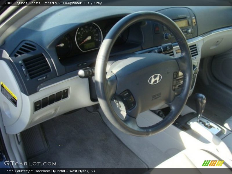 Deepwater Blue / Gray 2008 Hyundai Sonata Limited V6