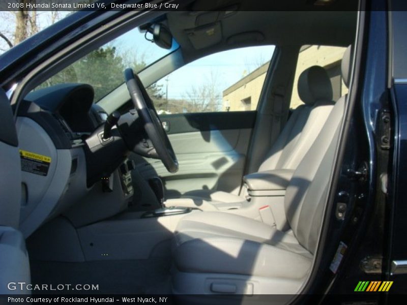 Deepwater Blue / Gray 2008 Hyundai Sonata Limited V6