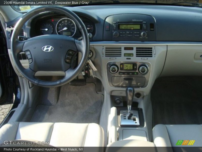 Deepwater Blue / Gray 2008 Hyundai Sonata Limited V6