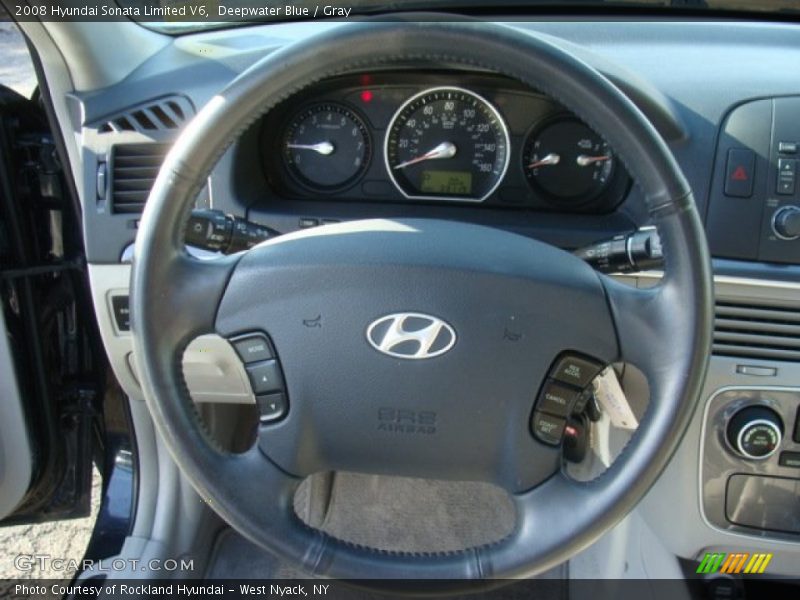 Deepwater Blue / Gray 2008 Hyundai Sonata Limited V6