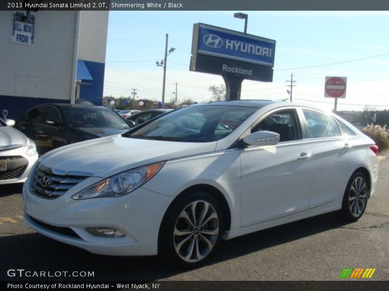 Shimmering White / Black 2013 Hyundai Sonata Limited 2.0T