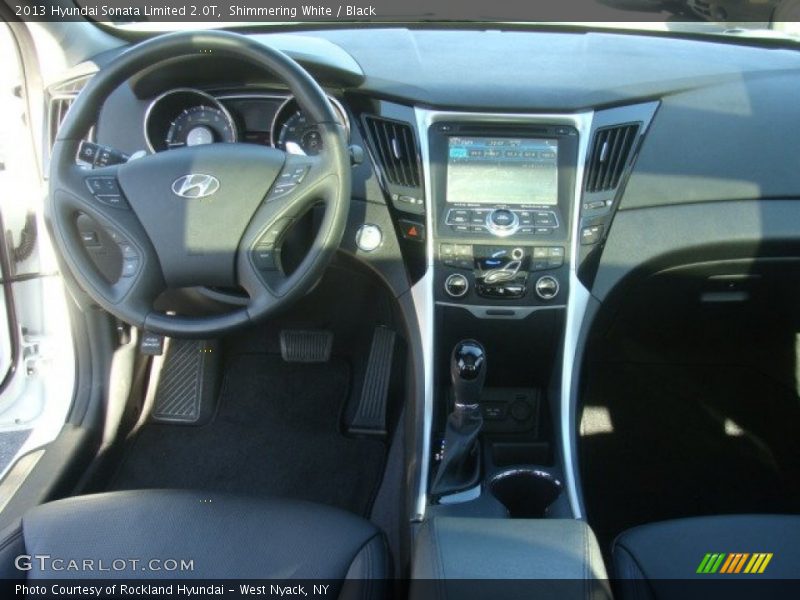 Shimmering White / Black 2013 Hyundai Sonata Limited 2.0T