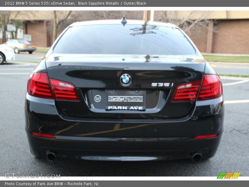 Black Sapphire Metallic / Oyster/Black 2012 BMW 5 Series 535i xDrive Sedan