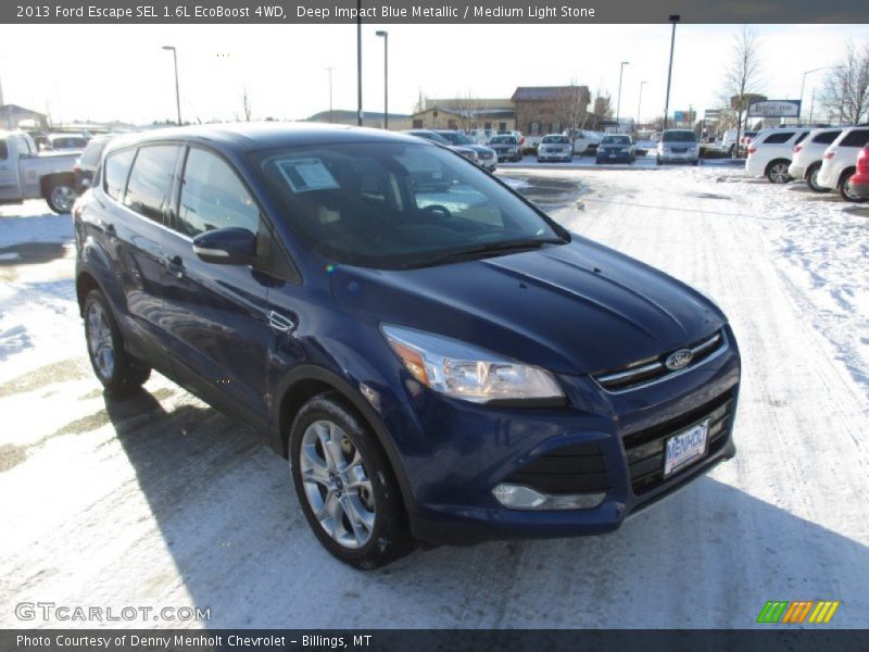 Deep Impact Blue Metallic / Medium Light Stone 2013 Ford Escape SEL 1.6L EcoBoost 4WD
