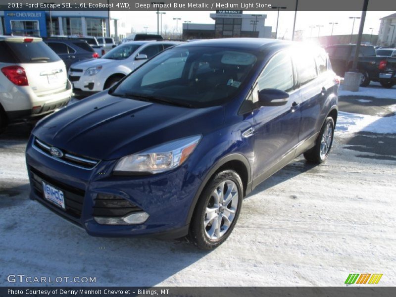 Deep Impact Blue Metallic / Medium Light Stone 2013 Ford Escape SEL 1.6L EcoBoost 4WD