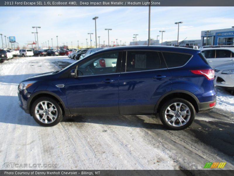 Deep Impact Blue Metallic / Medium Light Stone 2013 Ford Escape SEL 1.6L EcoBoost 4WD