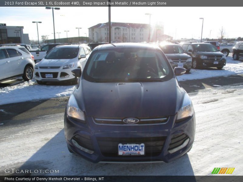 Deep Impact Blue Metallic / Medium Light Stone 2013 Ford Escape SEL 1.6L EcoBoost 4WD