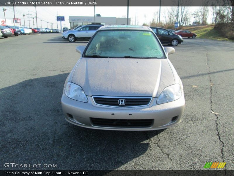 Titanium Metallic / Beige 2000 Honda Civic EX Sedan
