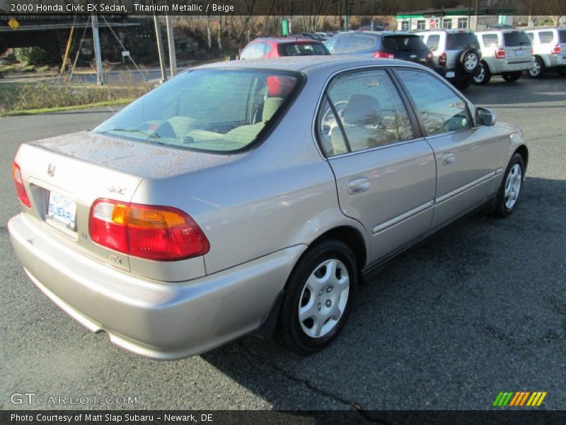 Titanium Metallic / Beige 2000 Honda Civic EX Sedan