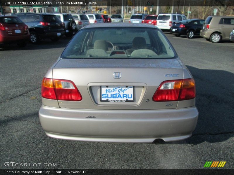 Titanium Metallic / Beige 2000 Honda Civic EX Sedan