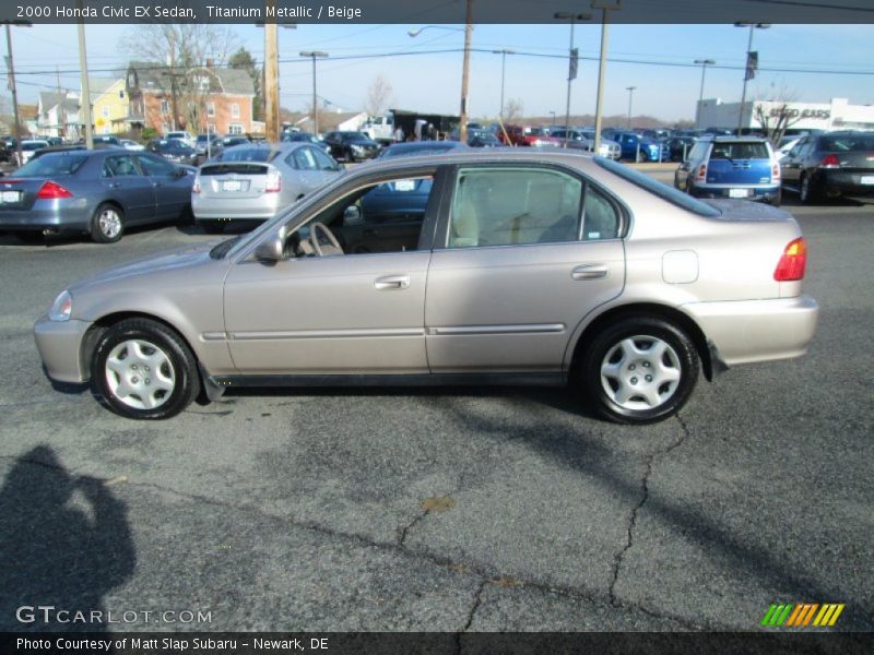 Titanium Metallic / Beige 2000 Honda Civic EX Sedan