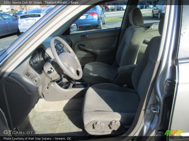 Titanium Metallic / Beige 2000 Honda Civic EX Sedan