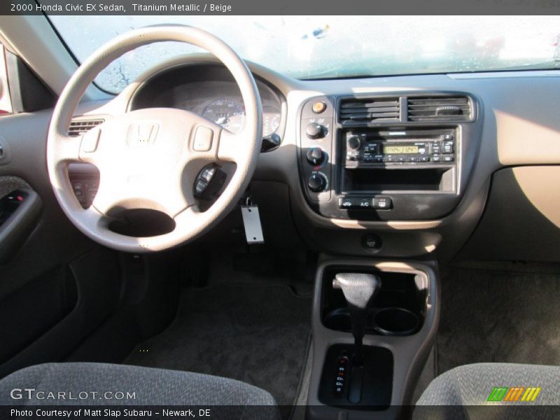 Titanium Metallic / Beige 2000 Honda Civic EX Sedan