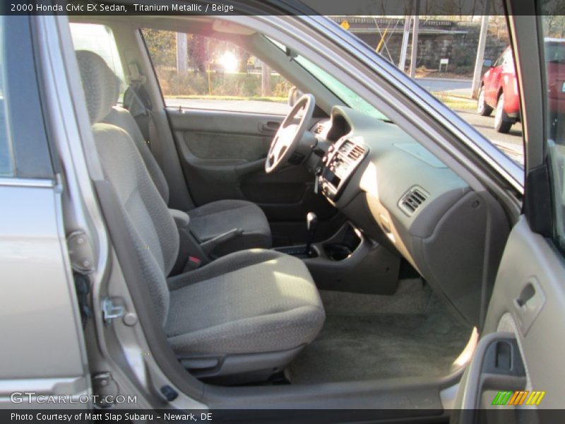 Titanium Metallic / Beige 2000 Honda Civic EX Sedan