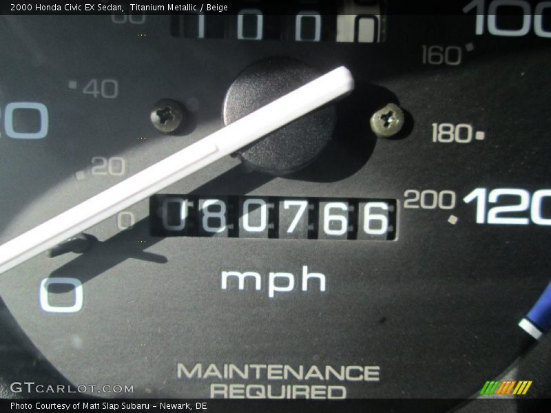 Titanium Metallic / Beige 2000 Honda Civic EX Sedan