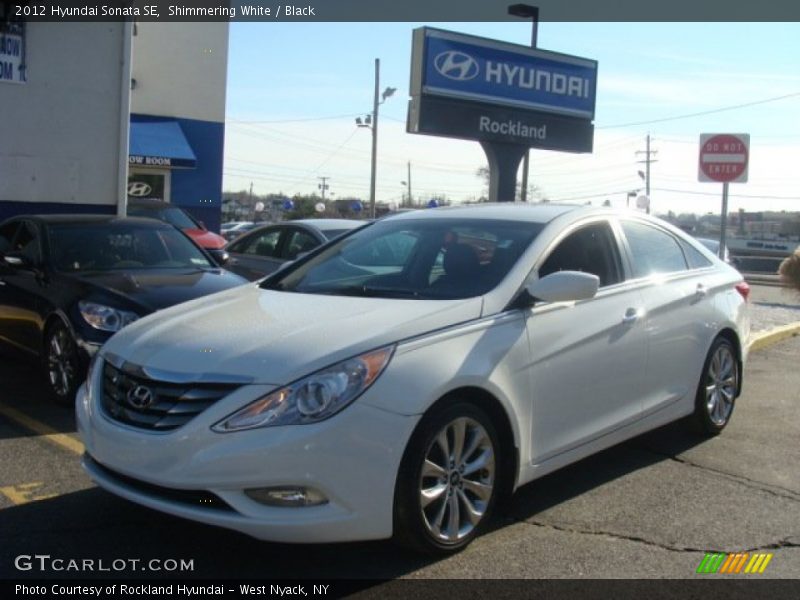 Shimmering White / Black 2012 Hyundai Sonata SE