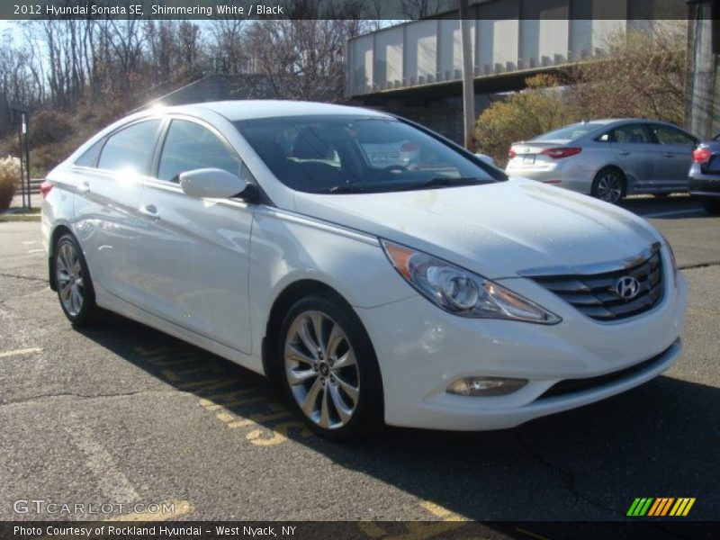 Shimmering White / Black 2012 Hyundai Sonata SE