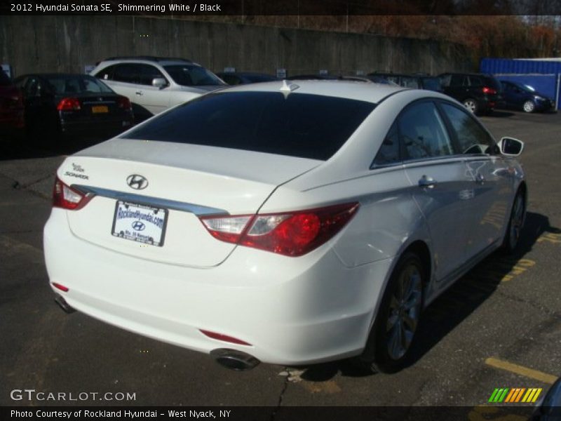 Shimmering White / Black 2012 Hyundai Sonata SE