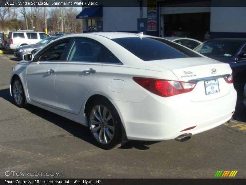 Shimmering White / Black 2012 Hyundai Sonata SE