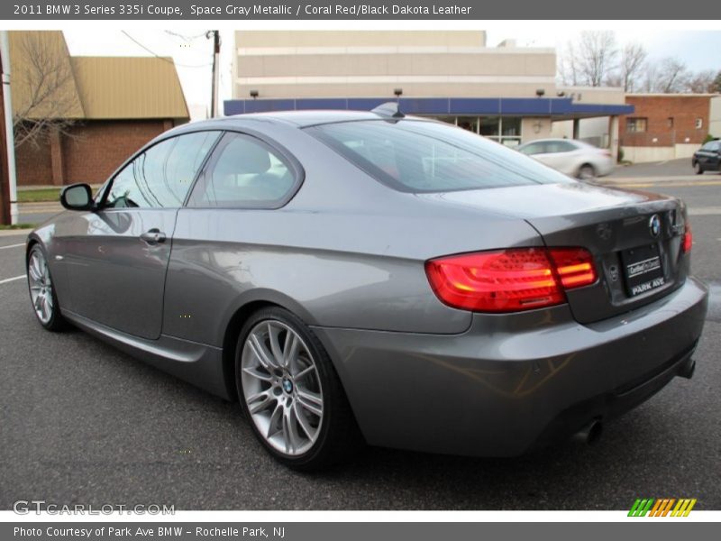 Space Gray Metallic / Coral Red/Black Dakota Leather 2011 BMW 3 Series 335i Coupe