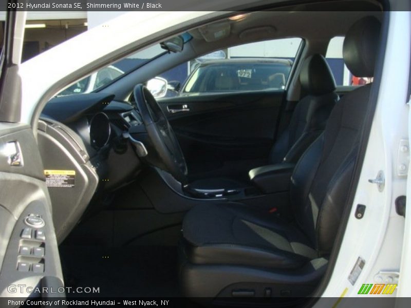Shimmering White / Black 2012 Hyundai Sonata SE