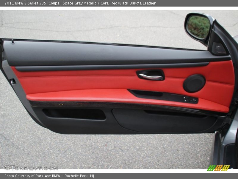 Space Gray Metallic / Coral Red/Black Dakota Leather 2011 BMW 3 Series 335i Coupe