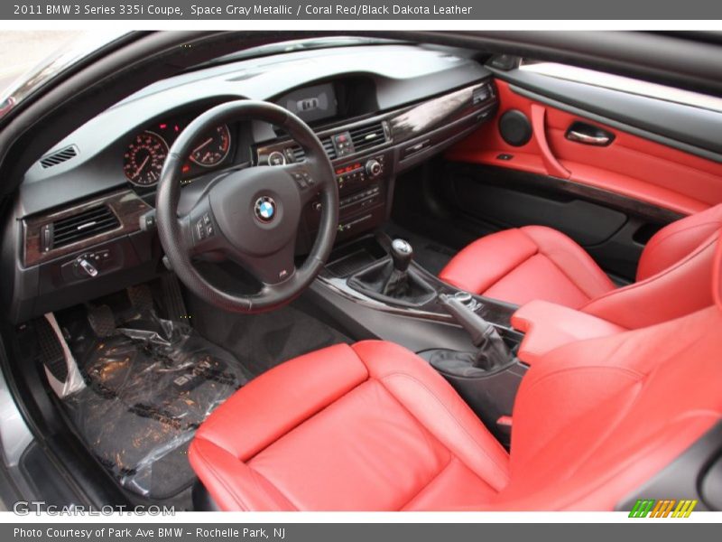 Space Gray Metallic / Coral Red/Black Dakota Leather 2011 BMW 3 Series 335i Coupe