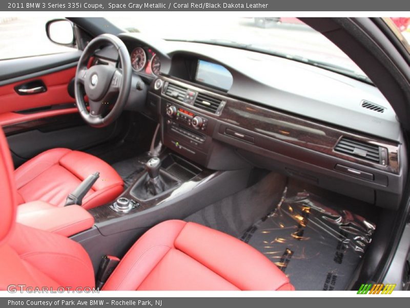 Space Gray Metallic / Coral Red/Black Dakota Leather 2011 BMW 3 Series 335i Coupe