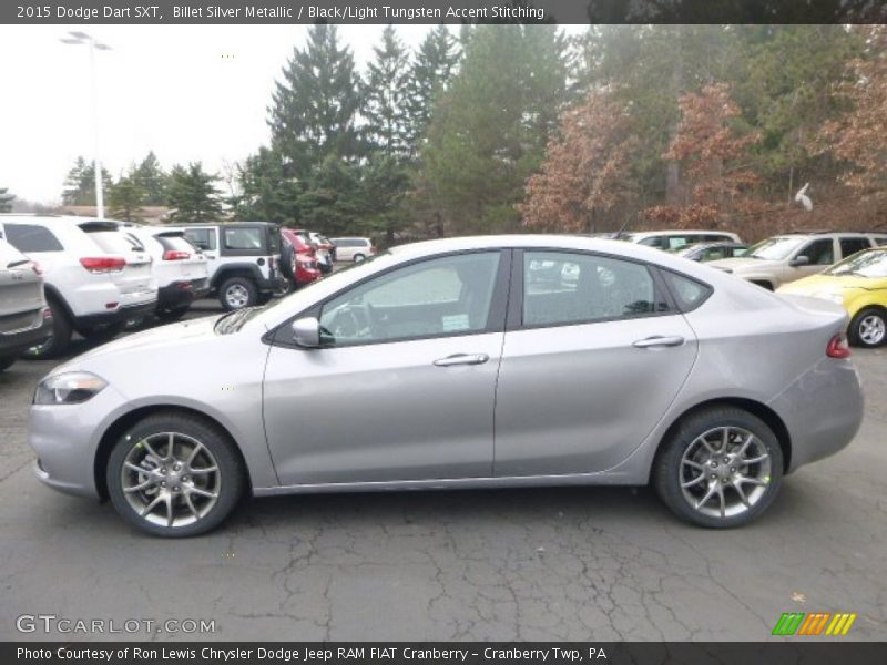 Billet Silver Metallic / Black/Light Tungsten Accent Stitching 2015 Dodge Dart SXT