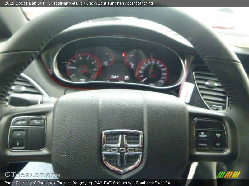 Billet Silver Metallic / Black/Light Tungsten Accent Stitching 2015 Dodge Dart SXT